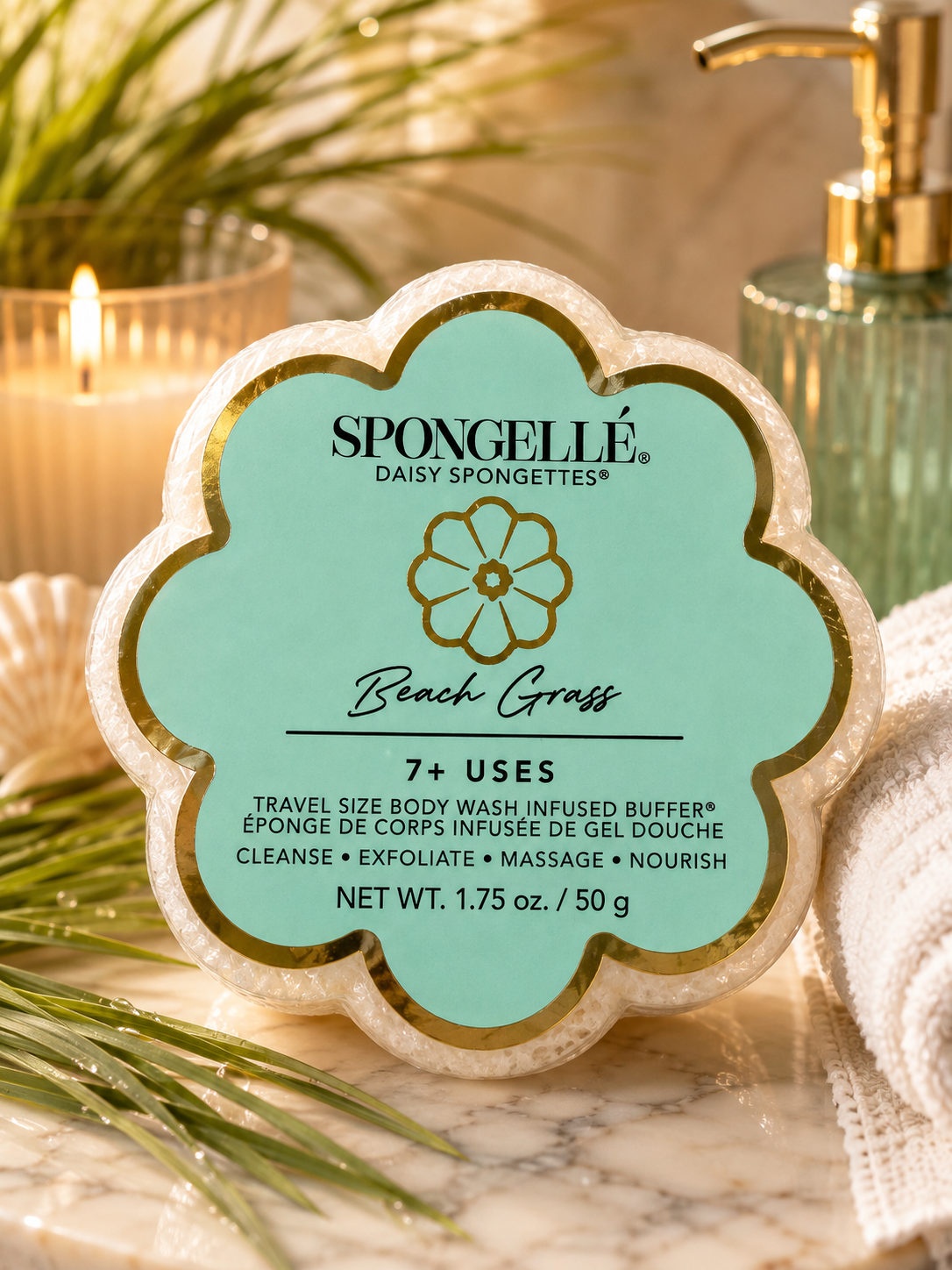 Spongellé Daisy Spongette Travel Body Wash Buffer 1.75 oz | Choose Your Scent