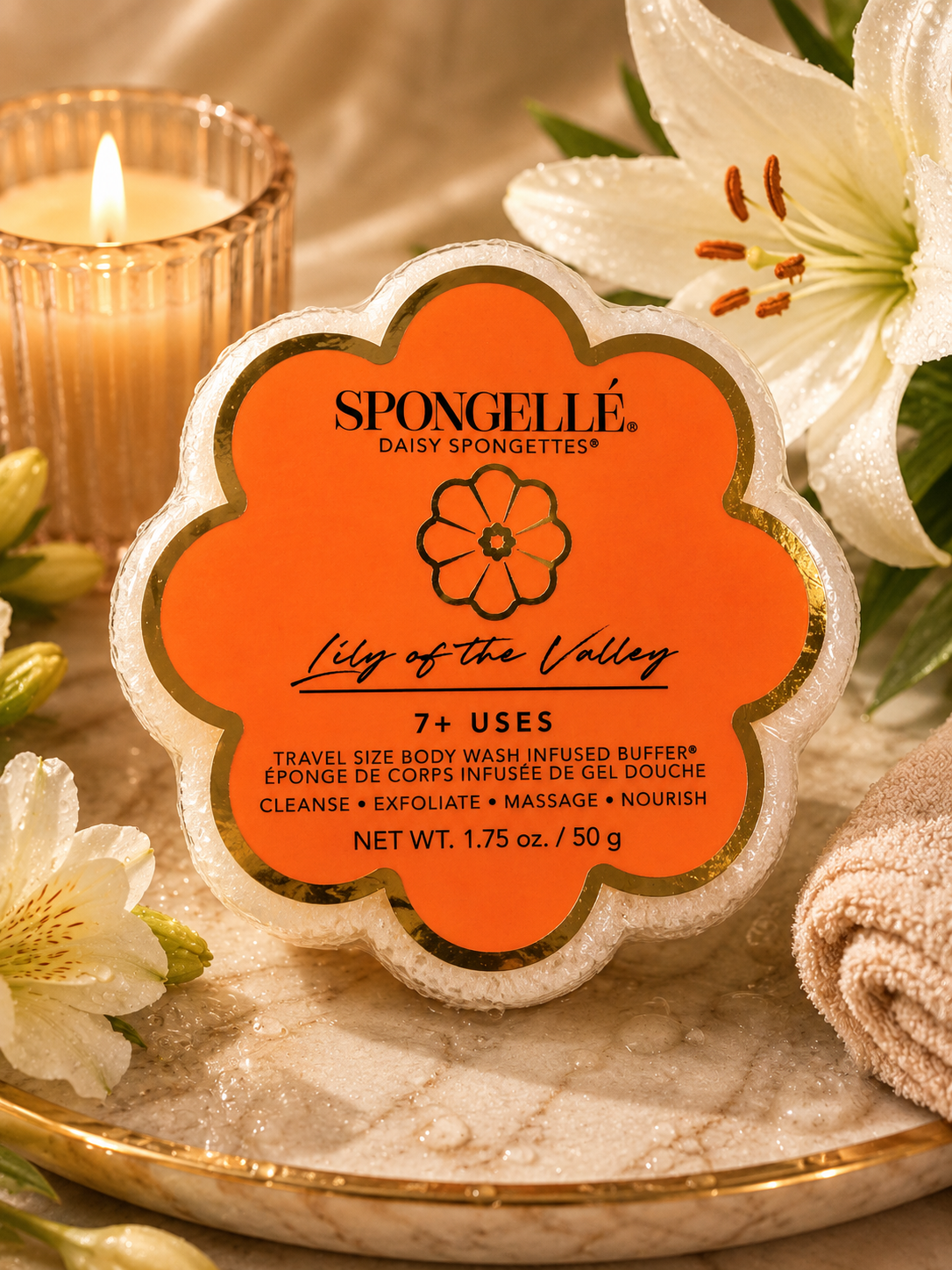 Spongellé Daisy Spongette Travel Body Wash Buffer 1.75 oz | Choose Your Scent