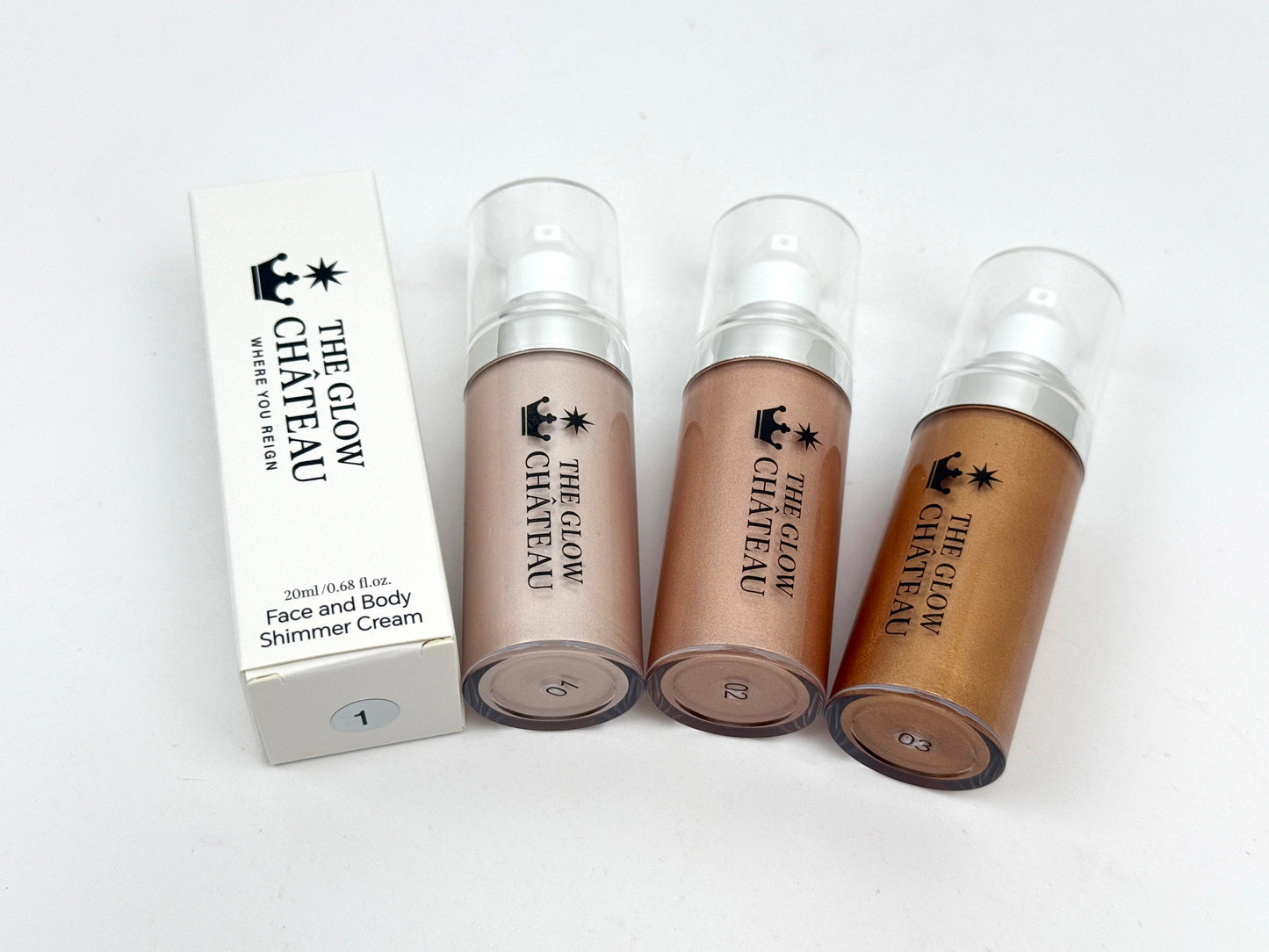 The Glow Château Face & Body Shimmer Cream – 20 ml / 0.68 fl oz