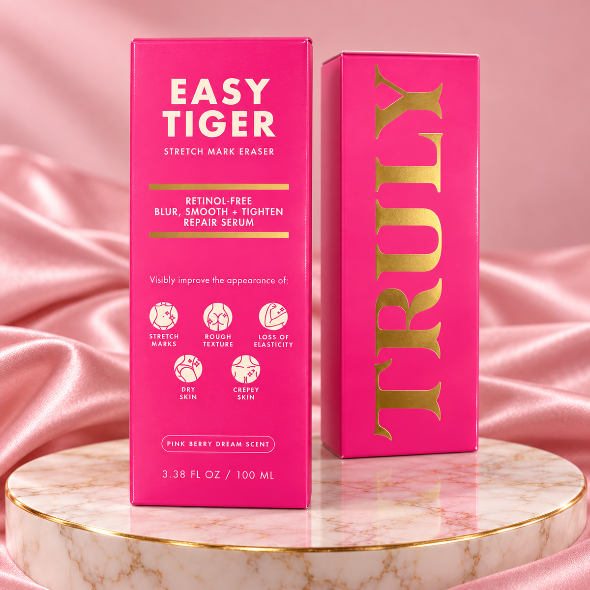 TRULY Easy Tiger Stretch Mark Serum Pink Berry Dream 3.38 oz